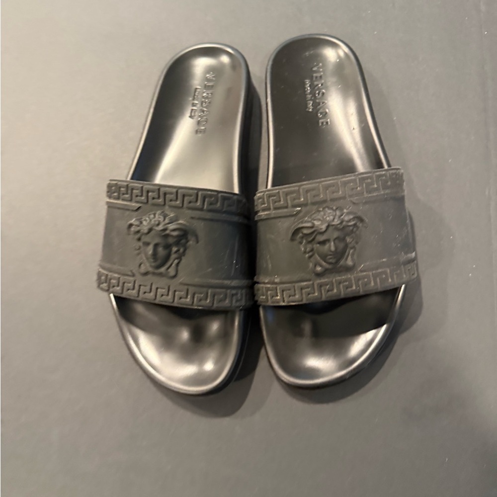 Versace Black Medusa Slide Sandals